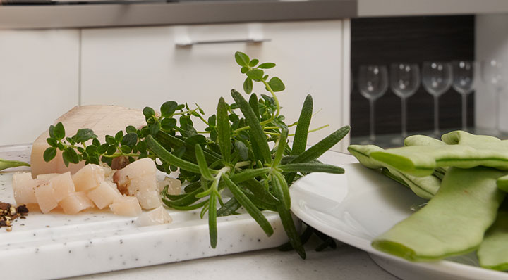 Sous Vide Stangenbohnen mit LardoLardo Stangenbohnen Miessmer